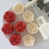 Vctitil 5Pcs Moon Cake Mold SetMid Autumn Festival DIY Hand Press Cookie Stamps DIY Baking Tool Rose Flower Mold Pattern