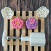 Vctitil 5Pcs Moon Cake Mold SetMid Autumn Festival DIY Hand Press Cookie Stamps DIY Baking Tool Rose Flower Mold Pattern