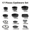 SENSARTE 17 Piece Pots and Pans Set Nonstick Detachable Handle Cookware Set Induction Kitchen Cookware Set with Removabl