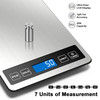 Fuzion Food Scale 1g01oz Digital Kitchen Scale 22lb 7 Units Tare PCS Rechargeable Power Tempered Glass Stainless Steel F