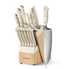 CAROTE 14 Pieces Knife Set with Block Forged High Carbon Stainless Steel Sharp Blade Block Knife Set Dishwasher Safe Cut
