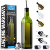 Zulay Kitchen 17oz Olive Oil Dispenser Bottle Glass Oil Cruet with Spout Funnel Pourers EasyPour Decanter for Kitchen Co