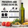 Zulay Kitchen 17oz Olive Oil Dispenser Bottle Glass Oil Cruet with Spout Funnel Pourers EasyPour Decanter for Kitchen Co