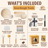 CRISS ELITE Sourdough Starter Kit Complete Sourdough Bread Baking Supplies with 24oz Glass Sourdough Starter Jar 9 Round