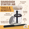 CRISS ELITE Sourdough Starter Kit Complete Sourdough Bread Baking Supplies with 24oz Glass Sourdough Starter Jar 9 Round