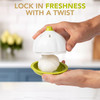 Joie Garlic Keeper Vented Pod Saver for Firm Fresh and Odorless Storage Holds Full Head or Leftover Cloves Twist to Lock