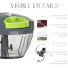 Ourokhome Manual Food Processor Vegetable Chopper Portable Hand Pull String Garlic Mincer Onion Cutter for Veggies Ginge