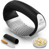 Zulay Kitchen Stainless Steel Garlic Press Rocker Set Premium Garlic Mincer Garlic Crusher New Innovative Garlic Crusher