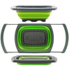 Qimh Colander collapsible Colander Strainer Over The Sink Vegetable Fruit Strainer Basket 6 Quart with Extendable Handle