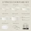 CAROTE 17pcs Pots and Pans Set Nonstick Cookware Set Detachable Handle Induction Kitchen Cookware Sets Non Stick with Re