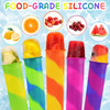 SAYAYA 6 Pack Silicone Popsicles Molds for Kids Reusable Baby Ice Pop Mold with Lids MultiColor DIY Frozen Ice Popsicle