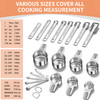 EWFEN Measuring Cups and Spoons Set 7 Stainless Steel Nesting Measuring Cups 7 Spoons 5 Mini Measuring Spoons 1 Leveler