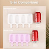 3 Set Popsicles Molds with Lids and 100 Pcs Wooden Popsicles Sticks Standard Size 4 Cavities Silicone Ice Pop Molds for