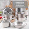 Tfal Stainless Steel Cookware Set 11 Piece Induction Cookware Oven Safe to 500F Kitchen Cooking Set wFry Pans Pots and P