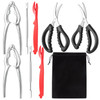 suoundey Seafood Cracker Tool Set With Lobster Sheller Stainless Steel Crab Crackers Crab Leg Fork Seafood Scissors And