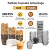 Katbite Tulip Cupcake Liners Holders 200PCS Muffin Baking Cups Cupcake Wrapper for Party Wedding Birthday Christmas