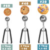 HOMURE H Cookie Scoop Set Include 1 Tbsp2 Tbsp3 Tbsp Cookie Scoops for Baking Set of 3 188 Stainless Steel Good Grip Non