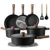 CAROTE Nonstick Pots and Pans Induction Titanium Cookware Set 16pcs Kitchen Cooking Sets Pot and Pan Non Stick wFrying p