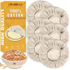WALFOS 6 Packs Bread Basket Liner Cloth 9 inch round bread proofing basket cloth liner Baking Dough Basket Cover Natural