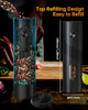 CIRCLE JOY Electric Rechargeable Salt and Pepper Grinder Set TopRefill Automatic Pepper Mill Grinder with Charging Base