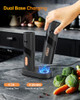 CIRCLE JOY Electric Rechargeable Salt and Pepper Grinder Set TopRefill Automatic Pepper Mill Grinder with Charging Base