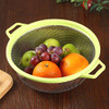 HiramWare Stainless Steel Colander With Handle and Legs Large Metal Green Strainer for Pasta Spaghetti Berry Veggies Fru