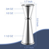 Briout Jigger for Bartending Double Cocktail Jigger Japanese Premium 304 Stainless Steel Jigger 2 OZ 1 OZ with Measureme