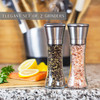 Gorgeous Salt And Pepper Grinder Set Refillable Stainless Steel Combo Shakers With Adjustable Coarse Mills Enjoy Your Fa