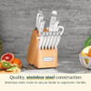 Cuisinart 15Piece Knife Set with Block High Carbon Stainless Steel Forged Triple Rivet White C77WTR15P