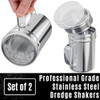 CUSINIUM 14 Ounce Powdered Sugar Shaker Duster With Handle Fine Mesh With Plastic Cap Pack of 2