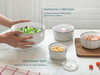 KooK Serving Bowls with Lids Ceramic Nesting Bowls Set of 4 Embossed Kitchen Prep Stackable Gift Microwave and Dishwashe