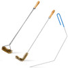 Nuenen 3 Pieces Fryer Cleaning Tools Including L Shaped Fryer Cleaning Brush Deep Cleanout Rod and Long Handle Basket Br