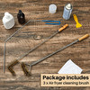 Nuenen 3 Pieces Fryer Cleaning Tools Including L Shaped Fryer Cleaning Brush Deep Cleanout Rod and Long Handle Basket Br