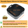 BYKITCHEN 9 Inch Square Silicone Air Fryer Liners for 6 to 8QT Set of 2 Reusable Silicone Airfryer Tray Insert Air Fryer