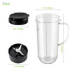 5piece Magic Bullet Blender Cups Tall 22oz Cup with FlipTop ToGo Lid Cross Blade Blender Replacement Parts Mug with Hand