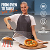 KitchenStar Perforated Pizza Peel 12 inch with 10 inch Folding Handle Medium Stainless Steel Spatula Paddle for Effortle