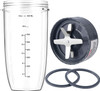 New Blender Cup and Blade Replacement Parts 32oz Cup and Extractor Blade and 2 Rubber Gaskets 4Piece Compatible with Nut