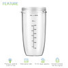 New Blender Cup and Blade Replacement Parts 32oz Cup and Extractor Blade and 2 Rubber Gaskets 4Piece Compatible with Nut