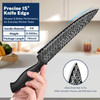 Gourmetop Kitchen Knife Set with Cover 3 Pcs Black Chef Knife Set for Cooking Sharp Kitchen Knives with Sheath 8 Chef Kn