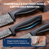 Gourmetop Kitchen Knife Set with Cover 3 Pcs Black Chef Knife Set for Cooking Sharp Kitchen Knives with Sheath 8 Chef Kn