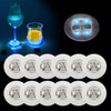Ahier 12 Pcs LED Coasters for Drinks Blue Light Led Bar Coaster Bottle Light Sticker Perfect for Party Wedding Bar Blue