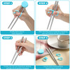 Patelai 2 Pairs Training Chopsticks for Kids Children Learning Stainless Steel Reusable Metal Chopsticks HelperBlue Pink