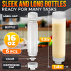 Set of 6 Inverted Condiment Squeeze Bottles for Sauces 16 oz EasytoFill Clear Bottles with SelfClosing Valve for Dressin