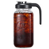 2 Quart Glass Pitcher with Lid Mason Jar Pitcher with Filter Lid Wide Mouth Jar Leakproof Water Jug Heavy Duty Glass Con