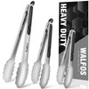 Food Grade Stainless Steel Kitchen Tongs for CookingBBQ 7 9 and 12 InchSet of 3 Heavy Duty Locking Metal Food Tongs NonS