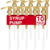 VOISEN Coffee Syrup Pumps 10 Pack Gold Syrup Pump Skinny Syrup Pump for 750ml 254oz Syrup Bottle Syrup Pump Dispenser fo