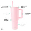 Simple Modern 40 oz Trek Tumbler with Handle and Straw Lid Cup Holder Friendly Insulated Stainless Steel Travel Mug Blus