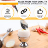 Egg Shell Opener Set 2 Pcs Egg Cups for Soft Boiled Eggs Hard Boiled Eggs 2 Pcs Spoons Stainless Steel Build Fits Most S