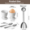 vibedor Egg Cups and Egg Cracker Set for Soft Boiled Eggs 2 Stainless Steel Egg Cutter 4 Stainless Stain Spoons and 4 Ce