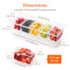 Lifewit Ice Chilled Condiment Caddy with 5x 20 oz Containers Condiment Server with Separate Lid Serving Tray Platter wit